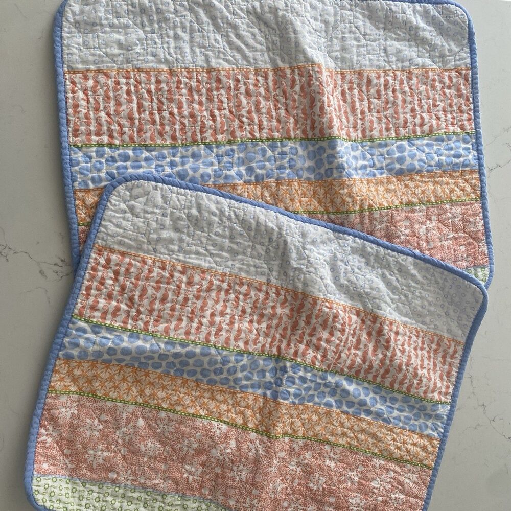 Poppy And Fritz Set Of 2 Pillow Shams 21"x27" Cotton Patchwork